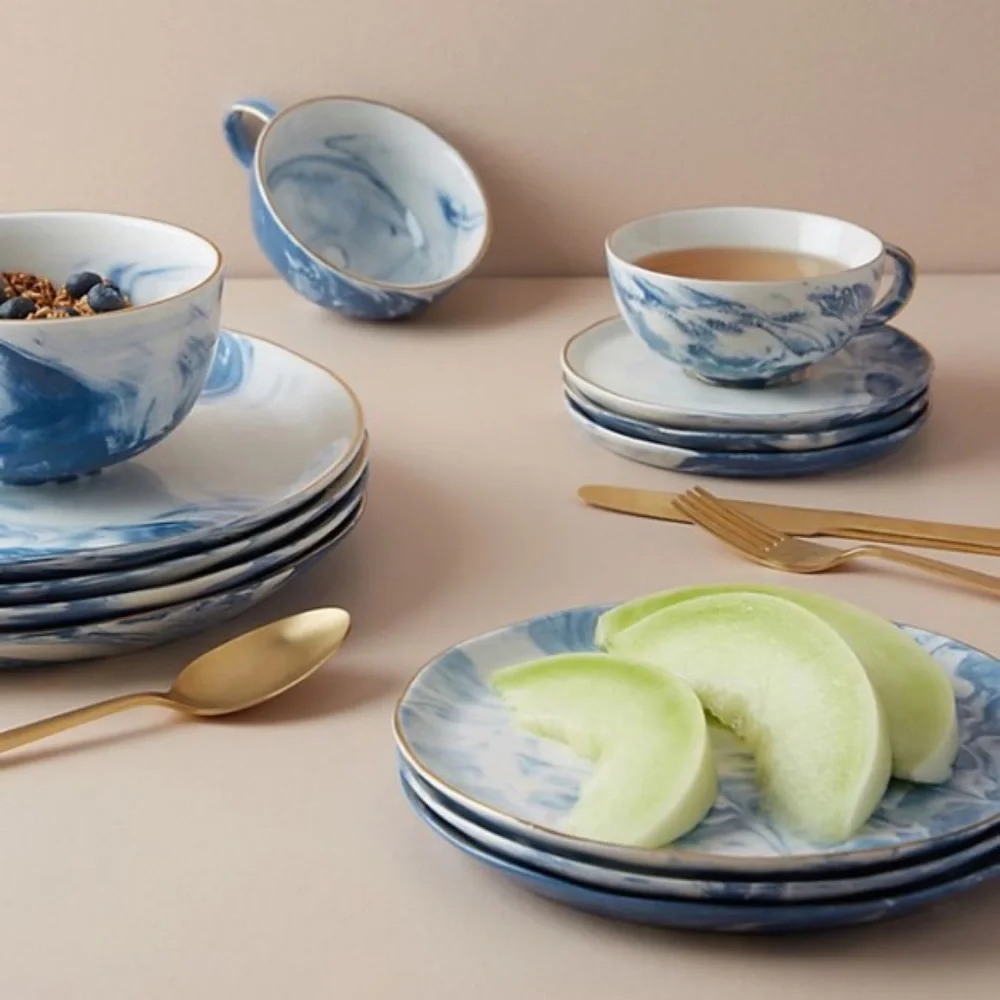 Anthropologie Strata Cup & Saucer